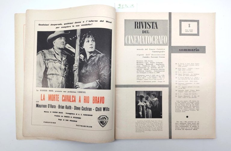 Rivista del cinematografo numero 8 agosto 1962 George Nader Magali …