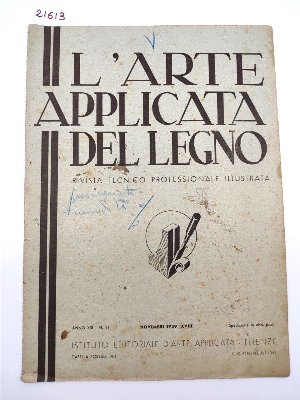 Rivista L'Arte Applicata del Legno N. 11 - Novembre 1939