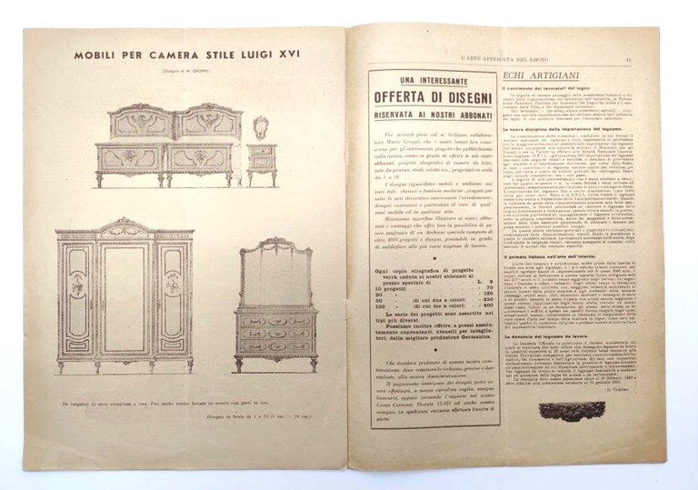 Rivista L'Arte Applicata del Legno N. 2 Febbraio 1942