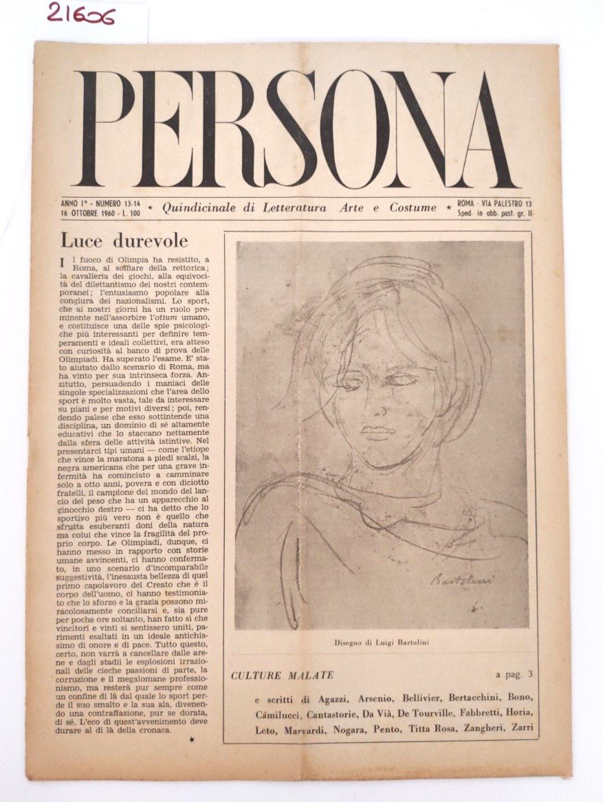 Rivista Persona Anno I N 13-14 Ottobre 1960 Arte e …