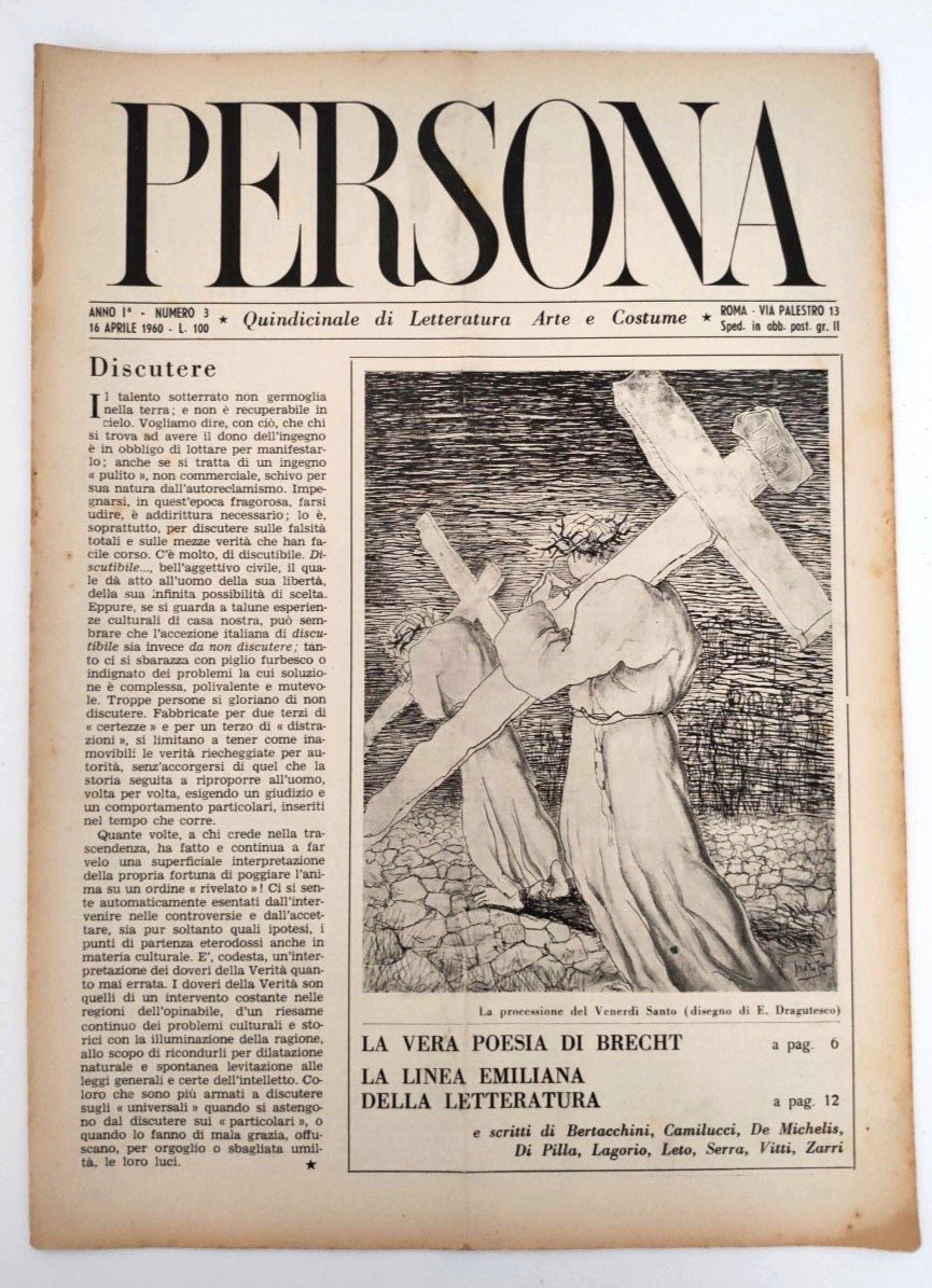 Rivista PERSONA Anno I n.3 16 Aprile 1960 quindicinale di …
