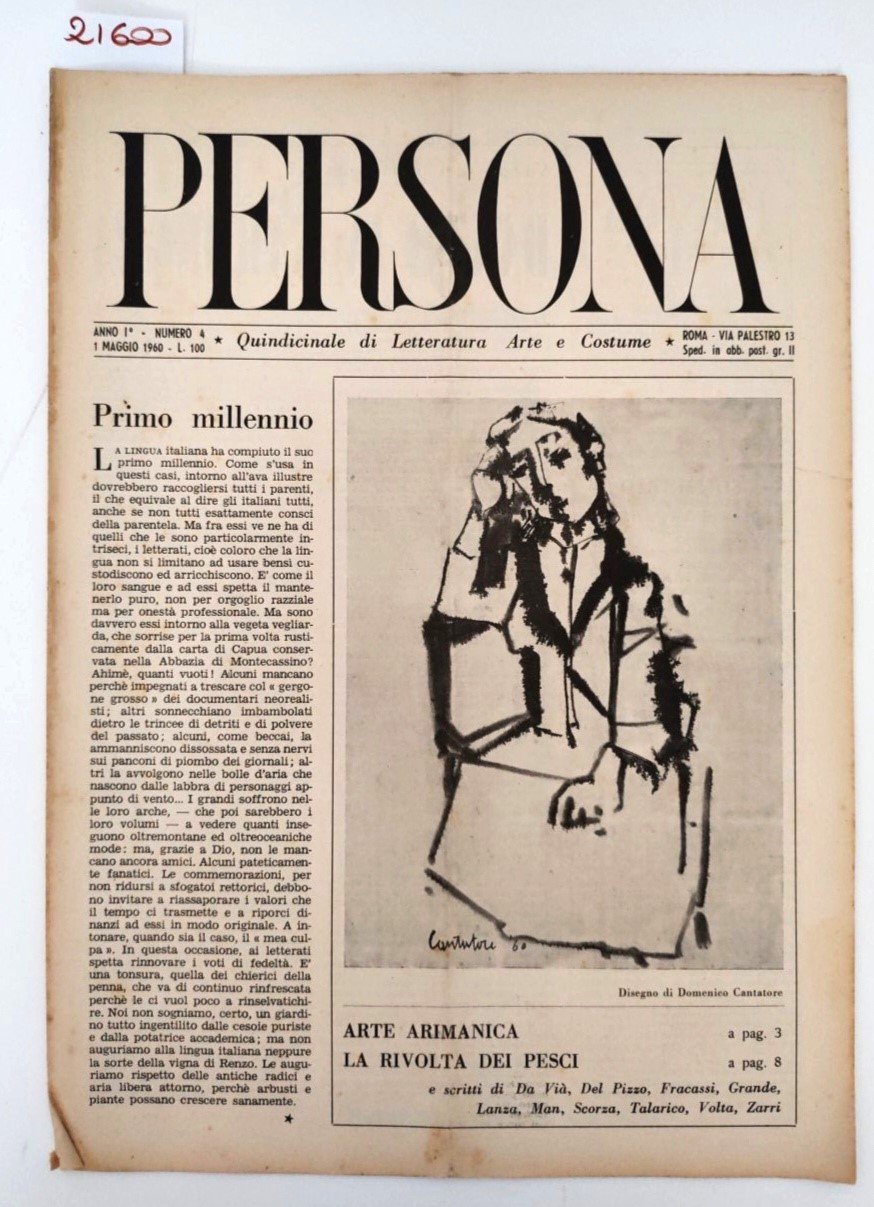 Rivista PERSONA Anno I n.4 1 Maggio 1960 quindicinale di …