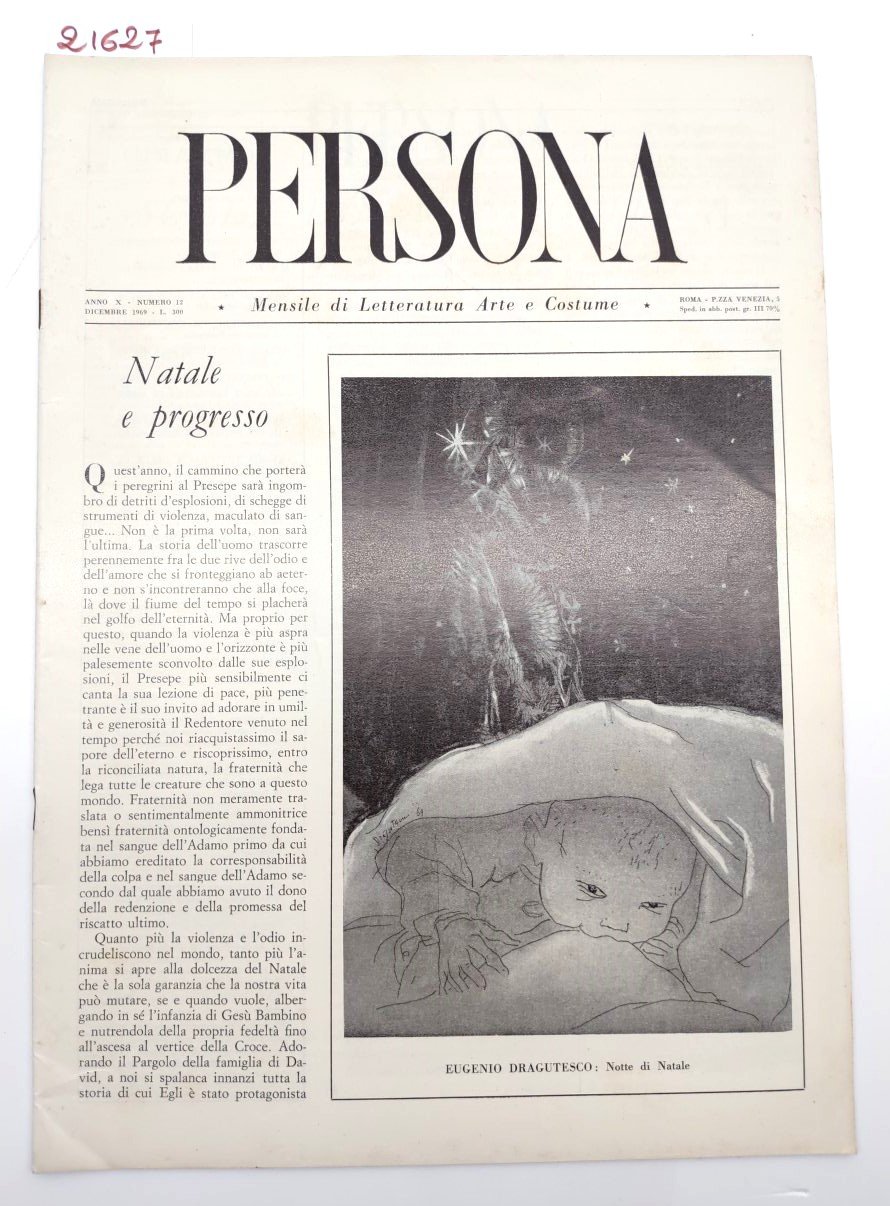 Rivista PERSONA N. 12 Dicembre 1969