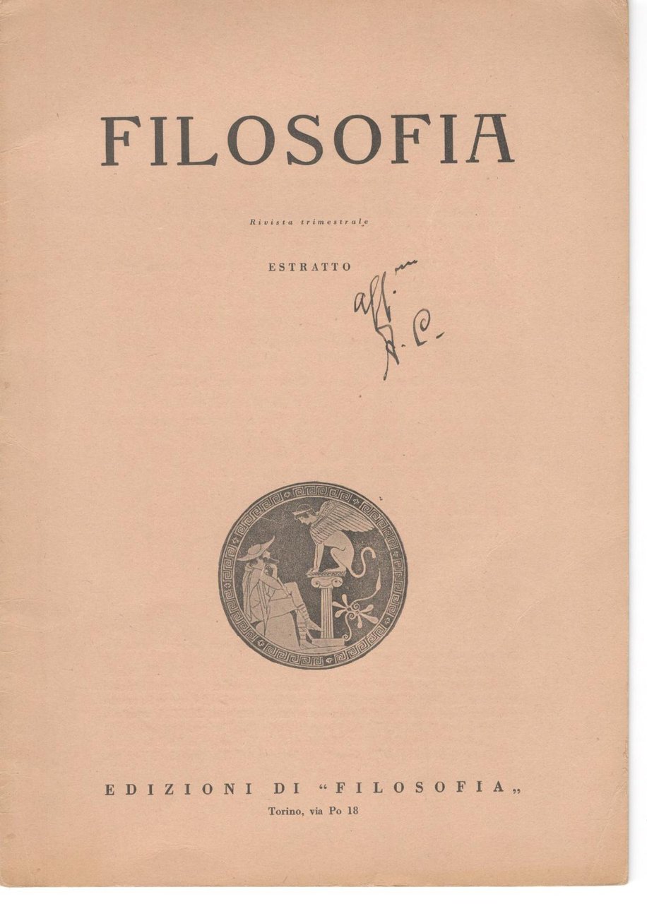Rivista trimestrale filosofia estratto 1942