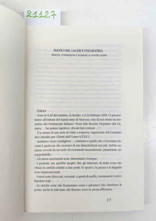 Roberto Cestari L'inganno psichiatrico Sensibili alle Foglie 1994