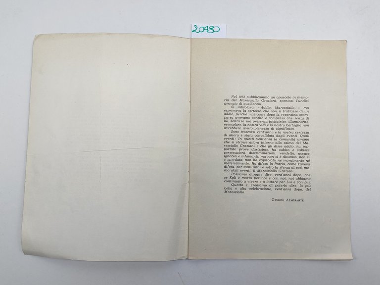 Rodolfo Graziani Rivista In Memoria Del Movimento Sociale Italiano 1975