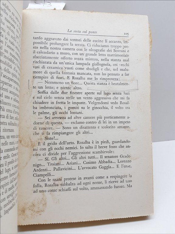 Romanzo Lucio D'ambra La Sosta Sul Ponte Mondadori 1937