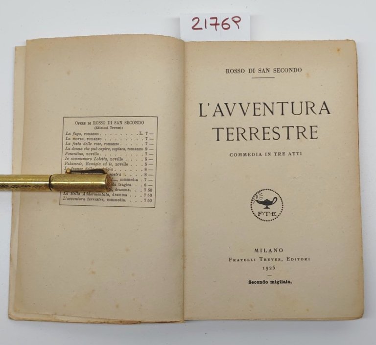 Rosso di San Secondo L'avventura terrestre commedia in tre atti …