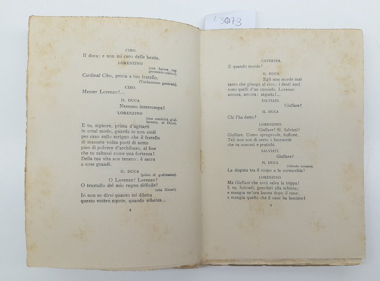 S. Benelli La Maschera Di Bruto 2° migliaio 1909 Treves …