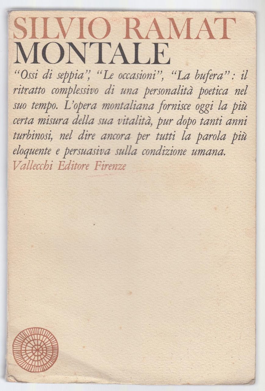 S. Ramat-Montale-Vallecchi Editore Firenze 1965-L3451