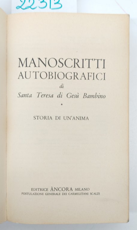 S. Teresa di Gesù bambino Storia di un'anima Ancora 1969 | Immagine Gallery 4