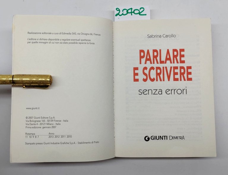 Sabrina Carollo Parlare scrivere senza errori Giunti 2010