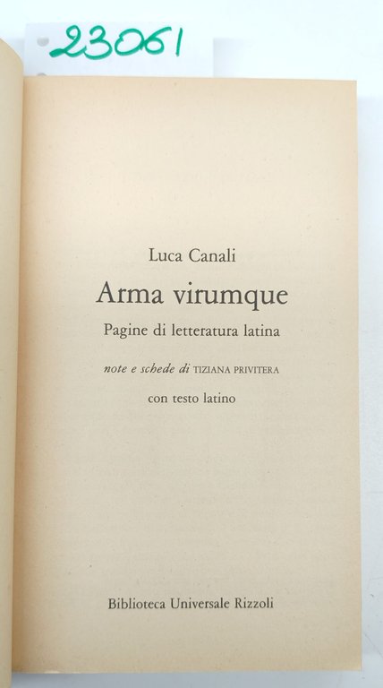 Saggistica BUR Luca Canali Arma Virumque BUR Rizzoli 1° edizione … | Immagine Gallery 3