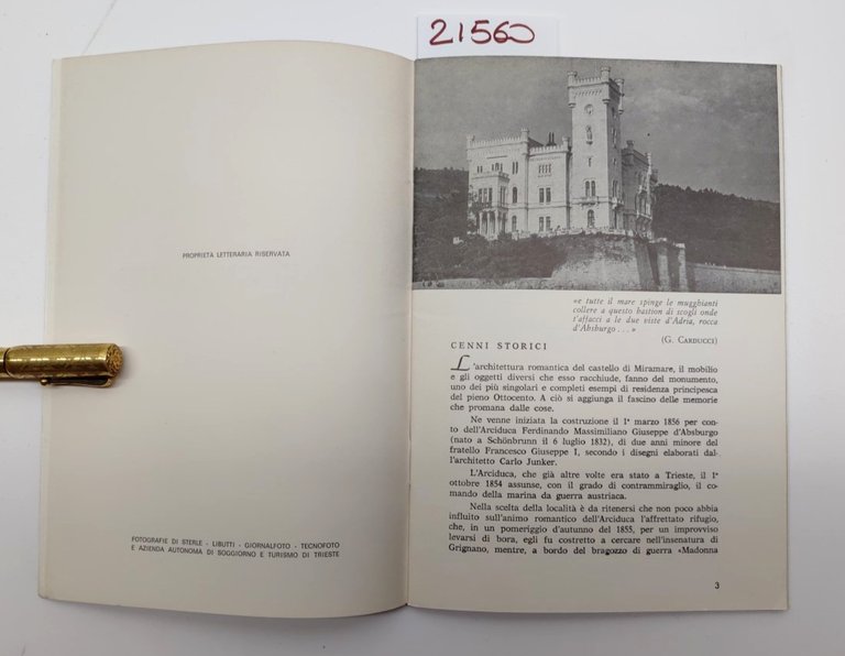 Salvatore Libutti Il castello di Miramare Tipografia Nazionale senza data