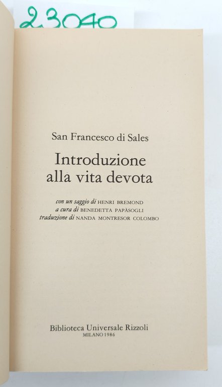 San Francesco di Sales Introduzione alla vita devota BUR Rizzoli … | Immagine Gallery 3