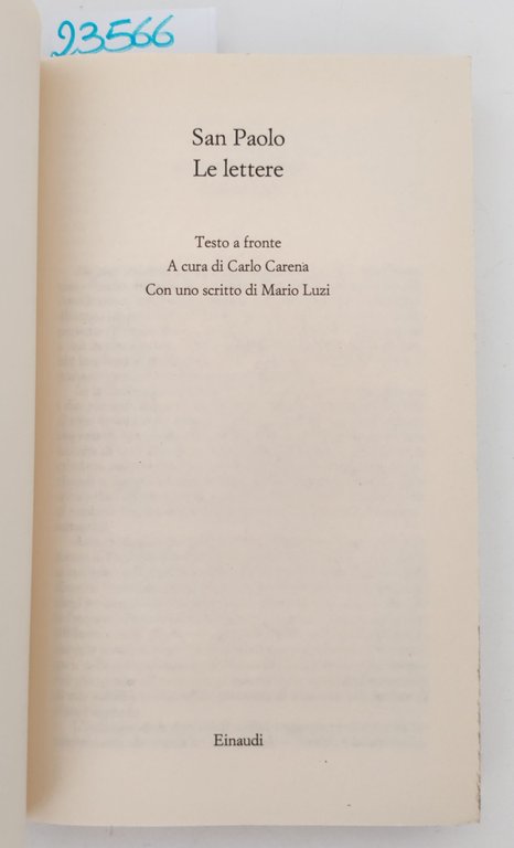 San Paolo Le lettere a cura di Carlo Carena Einaudi … | Immagine Gallery 3