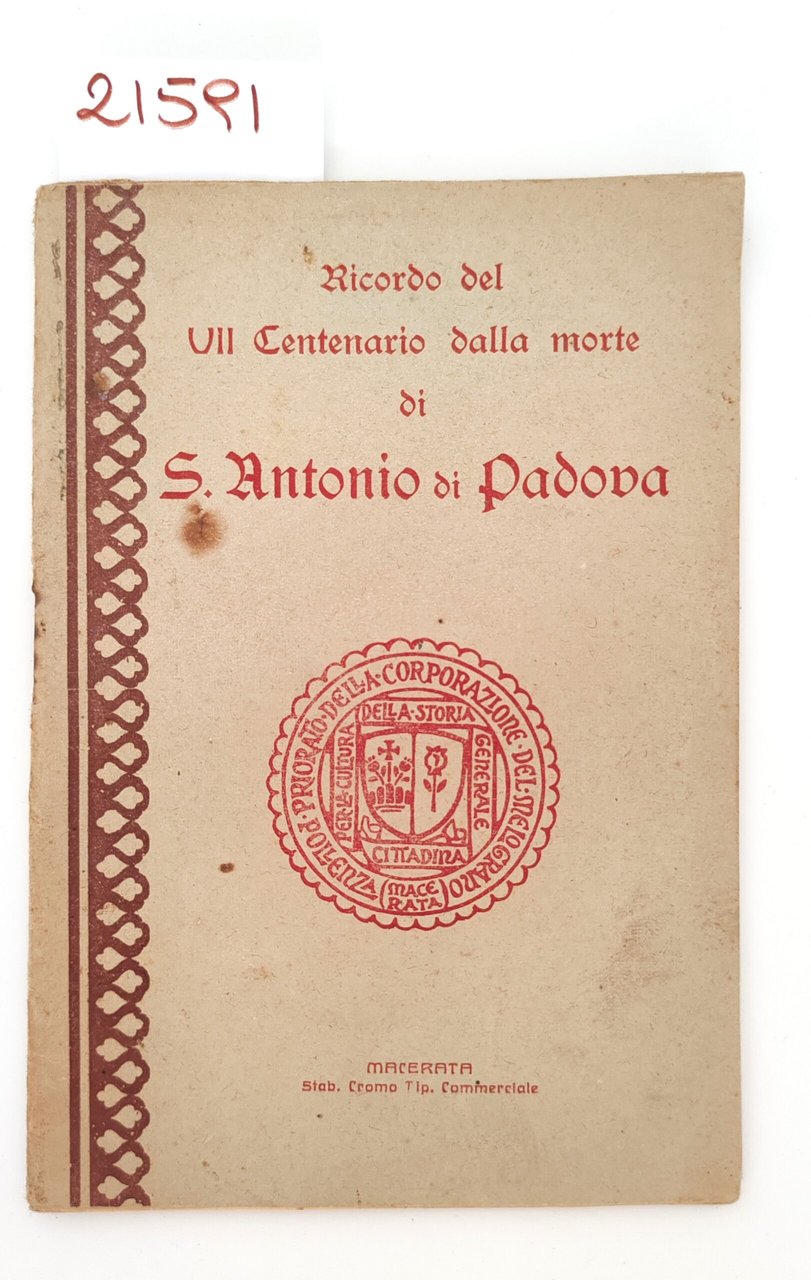 Sant'Antonio di Padova e Pollenza ricordo del VII centenario della …