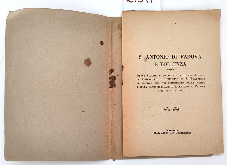 Sant'Antonio di Padova e Pollenza ricordo del VII centenario della …