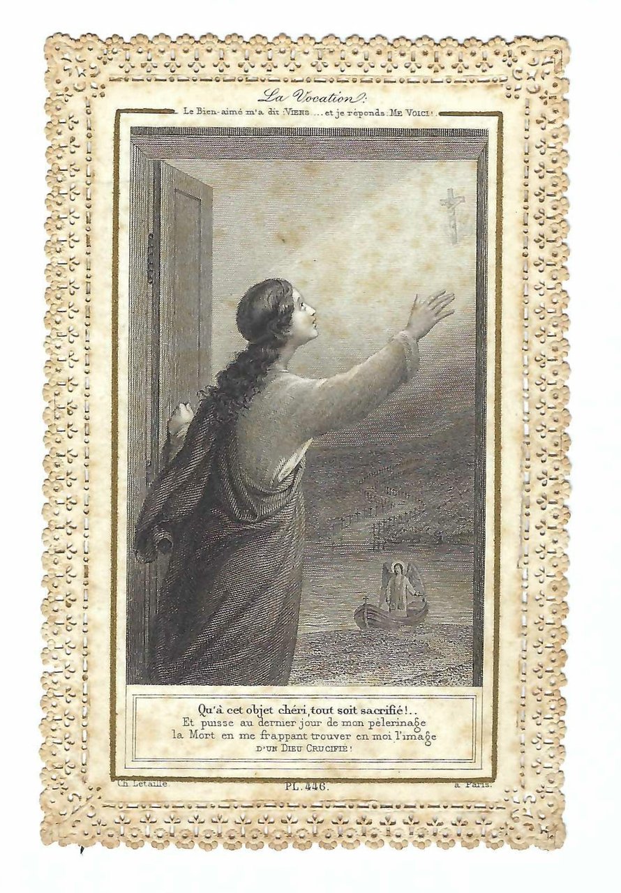 Santini canivet Holy card La vocation Letaille PL 446 XIX …