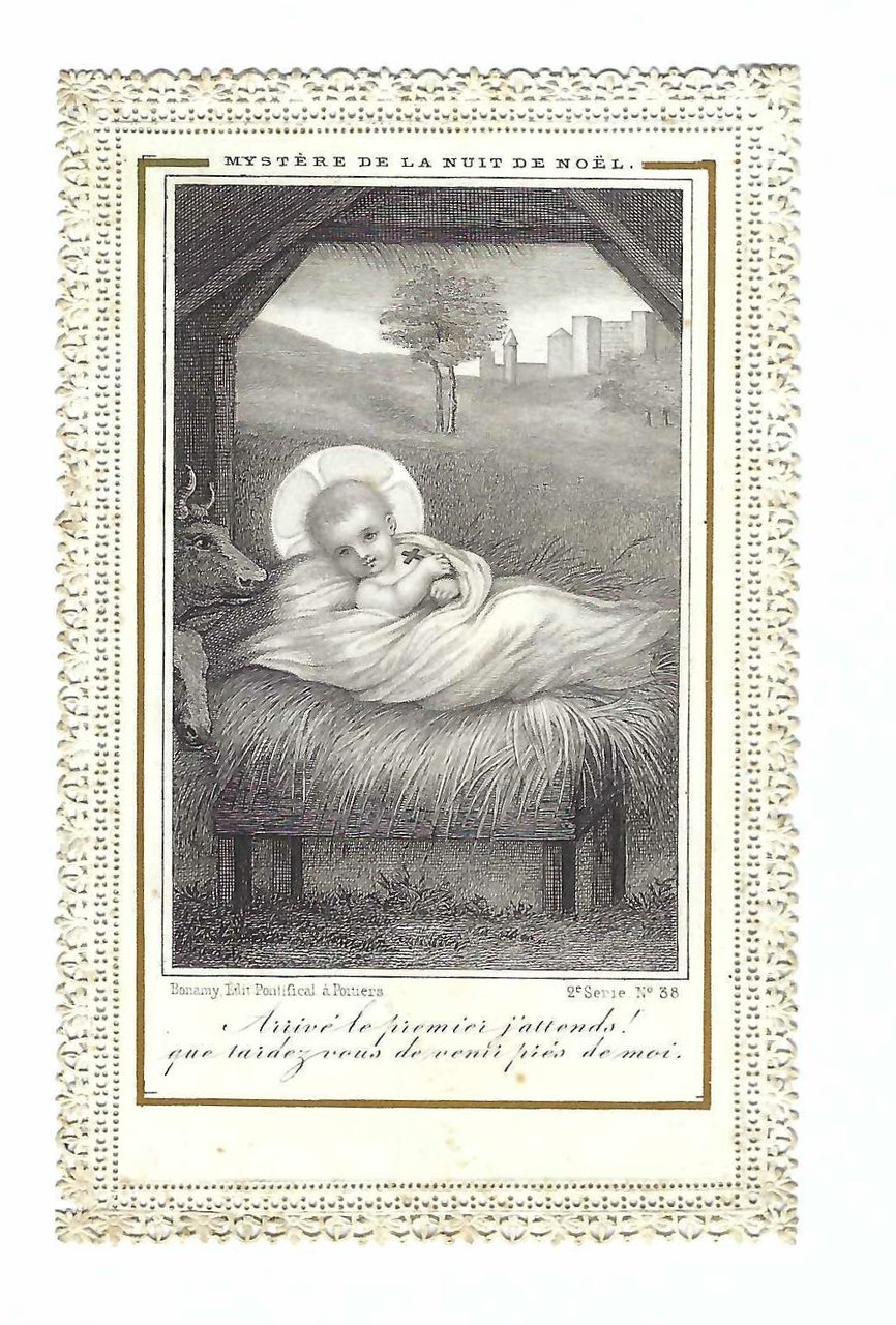 Santini canivet Holy card Mystere de la nuit de Noel …
