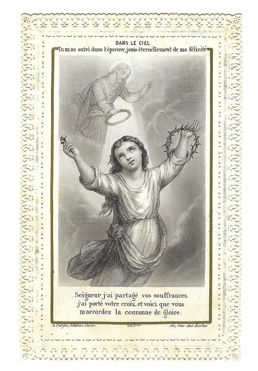 Santino canivet Holy card Dans le Ciel Nel cielo Turgis …