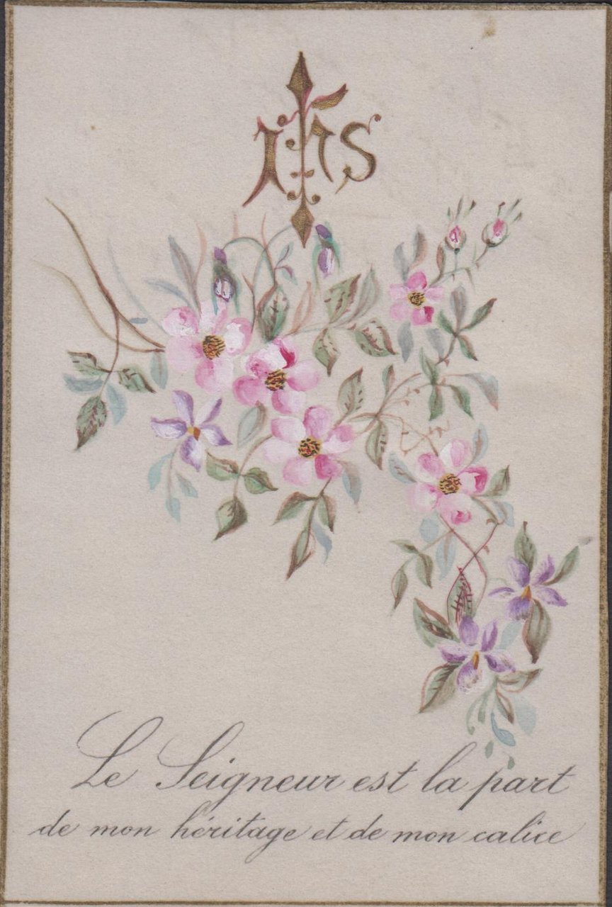 Santino Canivet Holy card Gesù manoscritto 1911