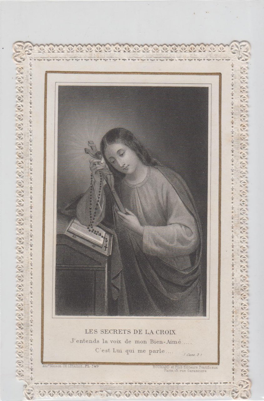 Santino canivet Holy card image pieuse Le droit Chemin La …