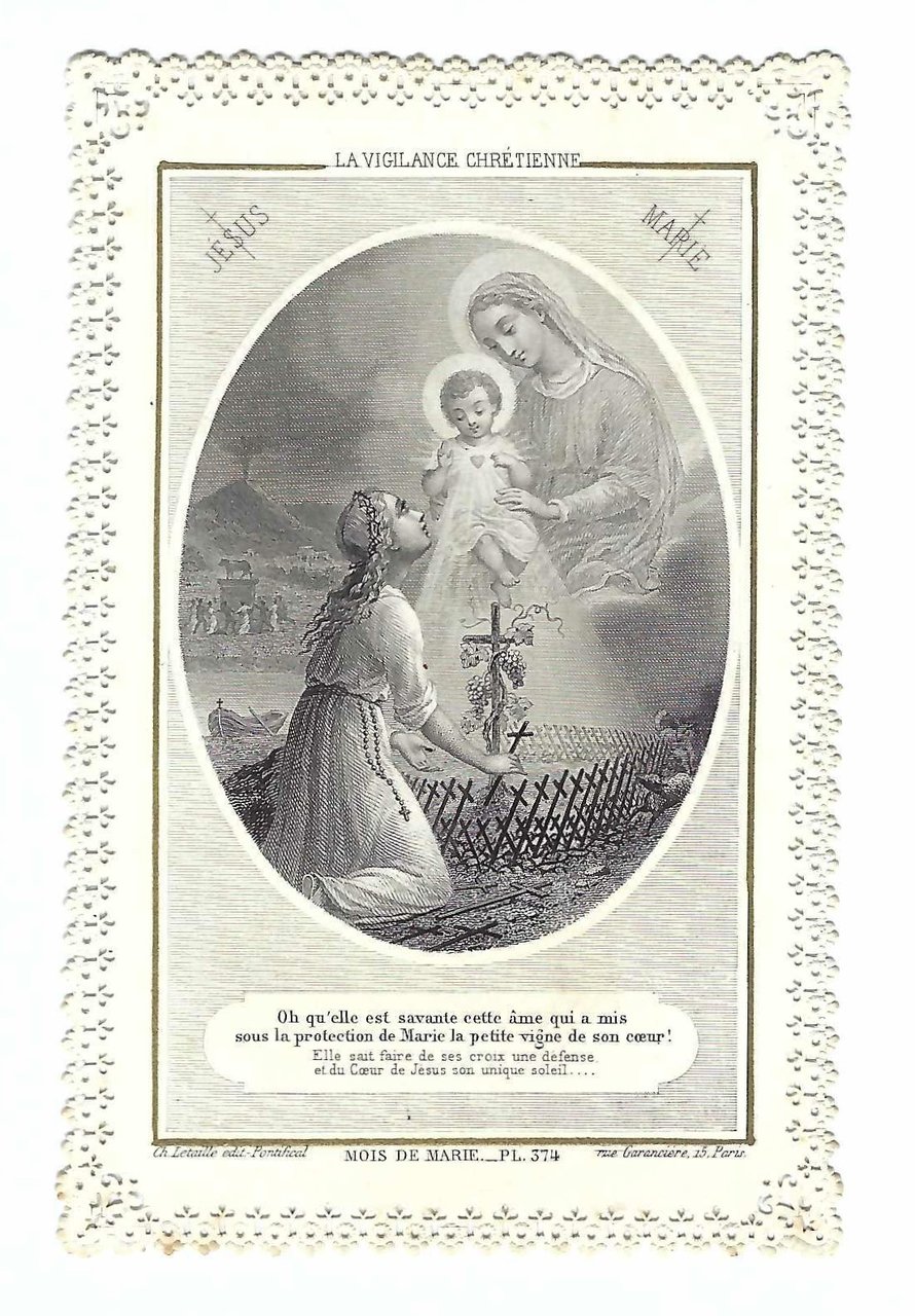 Santino canivet Holy card La vigilanza cristiana La vigilance chrétienne …