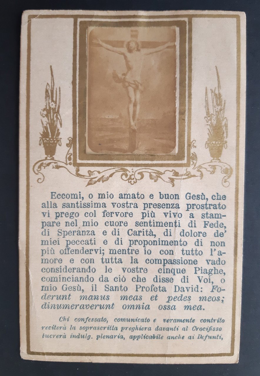 Santino Crocifisso con indulgenza plenaria immagine applicata