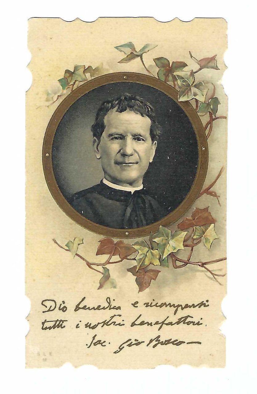 Santino fustellato cromolito holy card Venerabile Giovanni Bosco SLEM