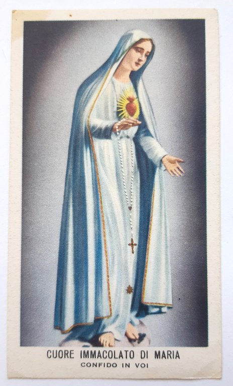 Santino holy card Cuore immacolato di Maria consacrazione dell'individuo 1959