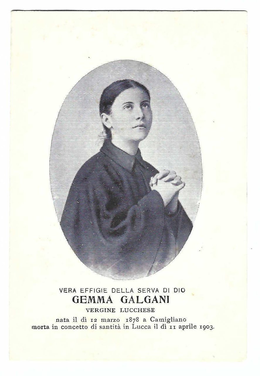 Santino holy card image pieuse Gemma Galgani con biografia all'interno