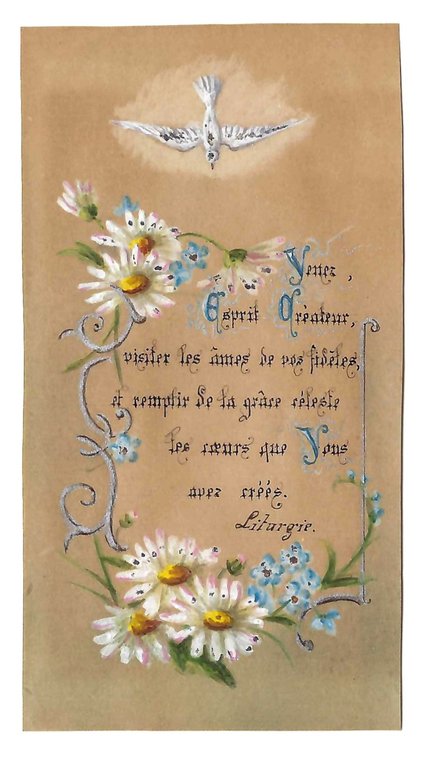 Santino holy card manufatto La discesa dello spirito Santo Colomba …
