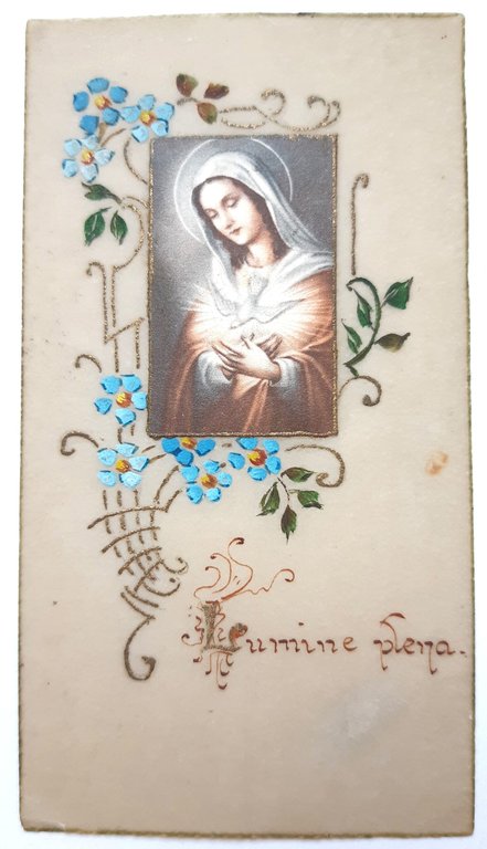 Santino holy card manufatto Vergine Maria tempio dello Spirito Santo