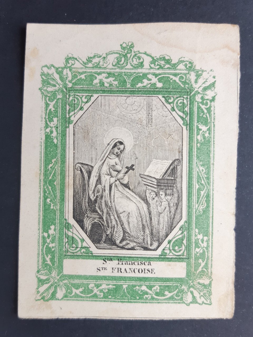 Santino incisione Santa Francisca S.te Francoise holy card