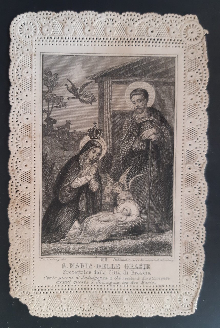 Santino merlettato S. Maria delle Grazie protettrice città di Brescia …