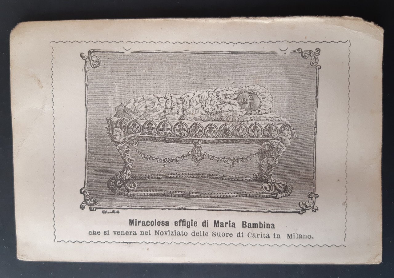 Santino Miracolosa effige di Maria Bambina Venezia 1885