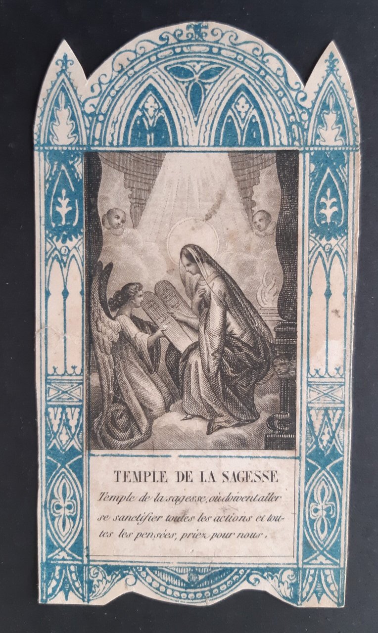 Santino Temple de la sagesse Tempio della saggezza holy card