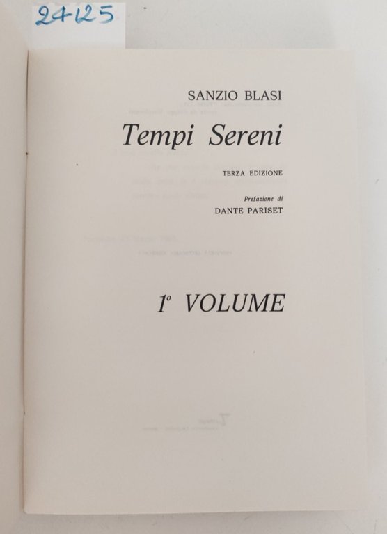Sanzio Blasi Tempi sereni primo volume 3° edizione | Immagine Gallery 4