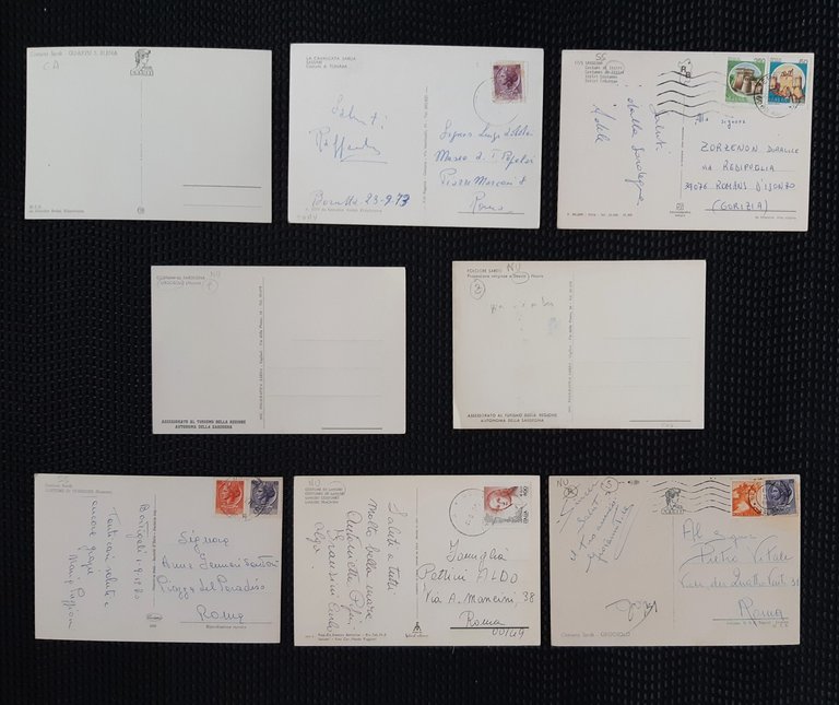 Sardegna Cartoline lotto 8 cartoline vg e ngv costumi sardi