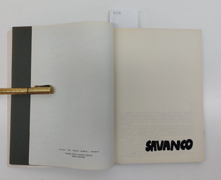 Savanco panorama d'arte moderna grafica Foglio Editrice 1966 prima edizione