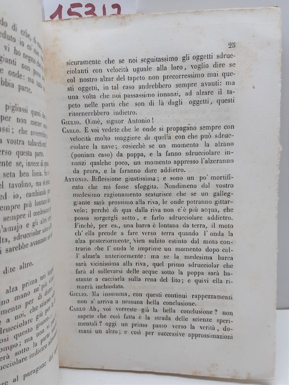 Scienza e letteratura Dialoghi tre di Giuseppe Ambrosoli Vallardi 1860