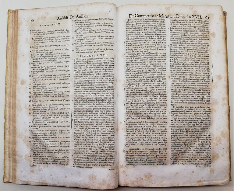 Seicentina Giuridica Discursus Legales de Commercio et Mercatura 1698