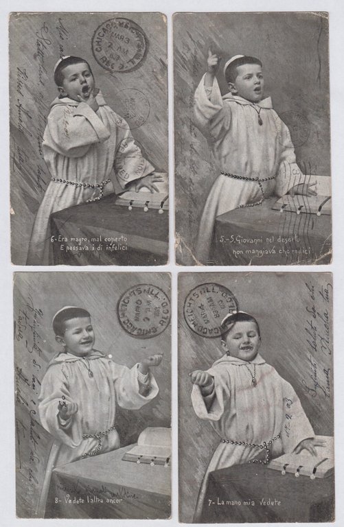 Serie completa 10 cartoline Fantasy bambino vestito da frate 1903 …