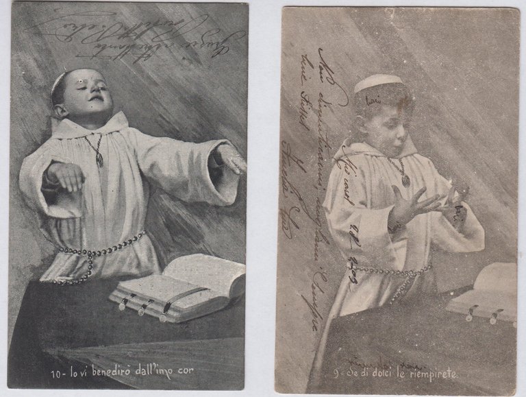 Serie completa 10 cartoline Fantasy bambino vestito da frate 1903 …