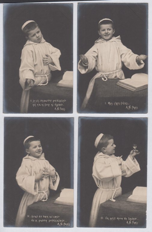 Serie completa 10 cartoline Fantasy bambino vestito da frate nvg …