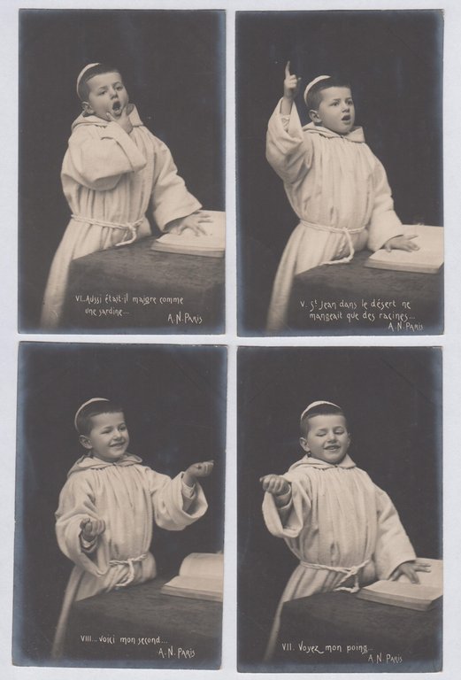 Serie completa 10 cartoline Fantasy bambino vestito da frate nvg …