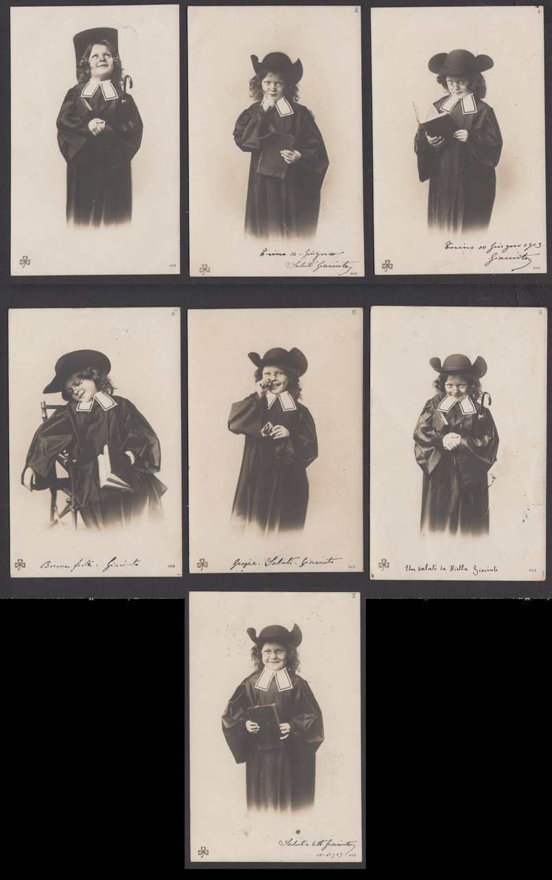 Serie completa 7 cartoline Caricatura prete protestante SBW n 443 …