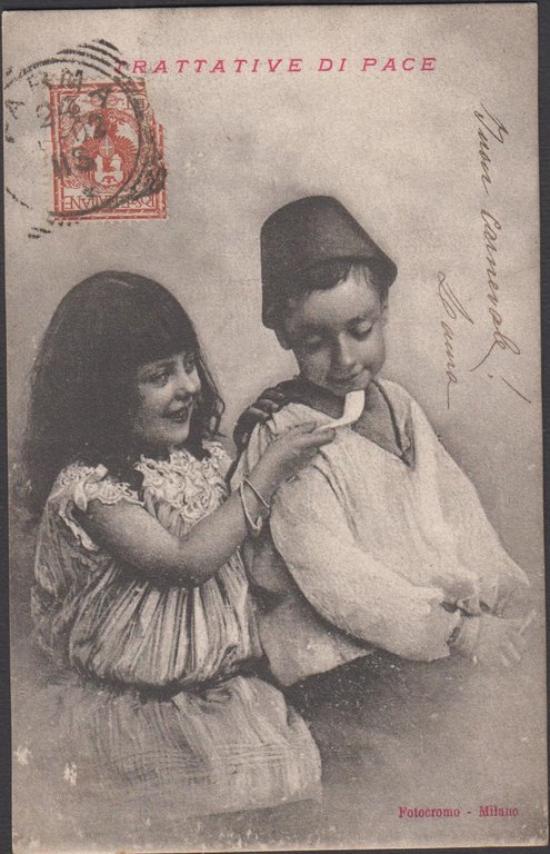 Serie completa di 5 cartoline litigio tra bambini per una …