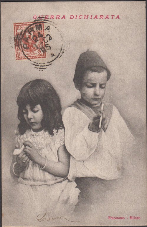 Serie completa di 5 cartoline litigio tra bambini per una …